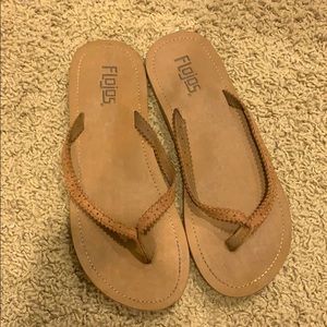 leather flip flops